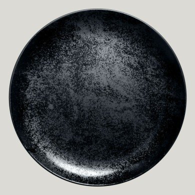 Flat coupe plate round black porcelain Ø 31 cm Karbon Rak