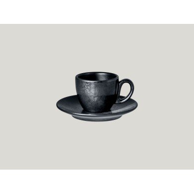 Espresso cup round black glazed 8 cl Ø 6.3 cm Karbon Rak