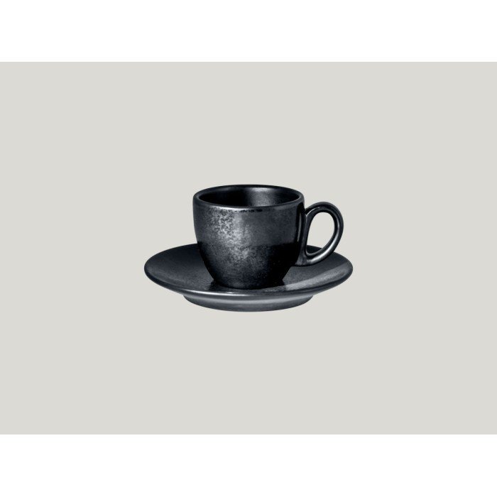 Espresso cup round black glazed 8 cl Ø 6.3 cm Karbon Rak