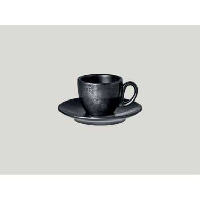 Espresso saucer round black glazed Ø 13 cm Karbon Rak