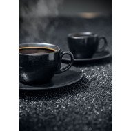 Espresso saucer round black glazed Ø 13 cm Karbon Rak