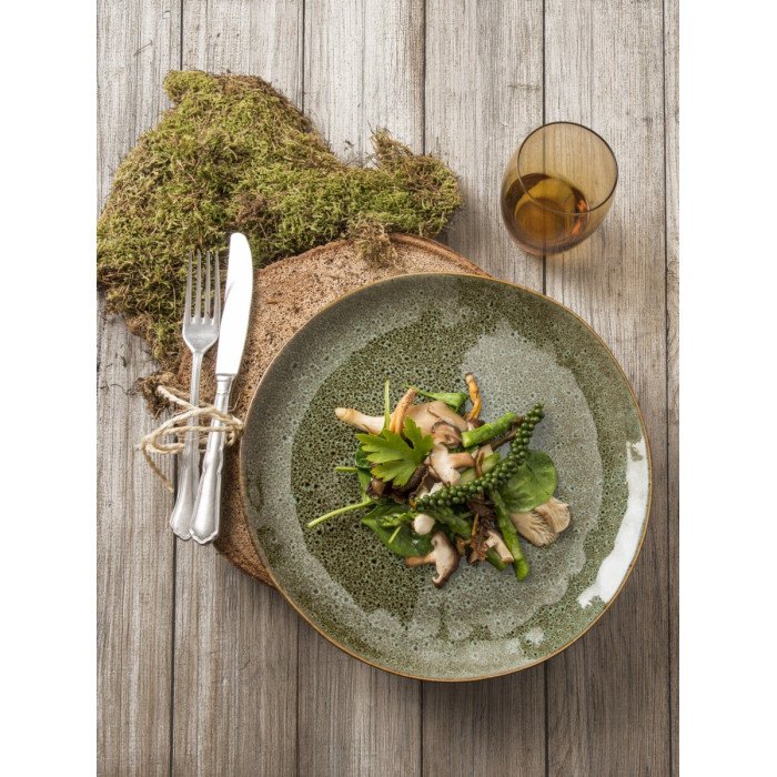 Dinner plate round green stoneware Ø 28 cm Sky Pro.mundi