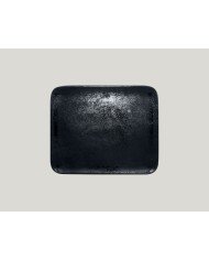 Dinner plate rectangular black glazed 33x27 cm Karbon Rak