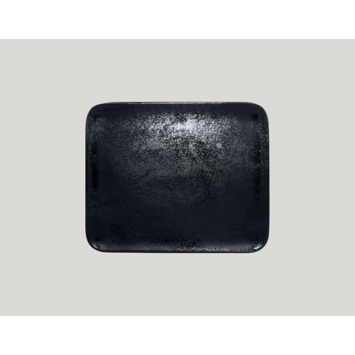 Dinner plate rectangular black glazed 33x27 cm Karbon Rak