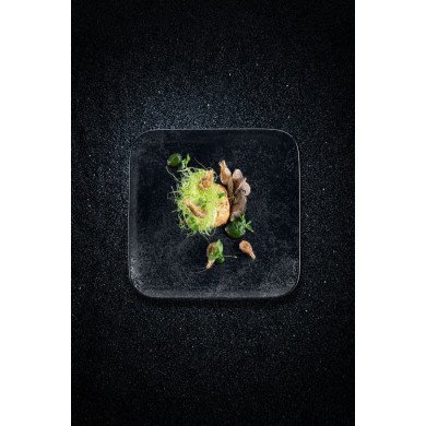 Dinner plate square black porcelain 27x27 cm Karbon Rak