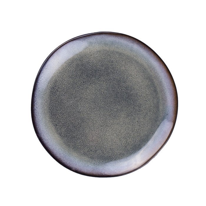 Flat coupe plate round grey stoneware Ø 27 cm Galaxy Pro.mundi