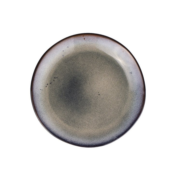 Flat coupe plate round grey stoneware Ø 21.5 cm Galaxy Pro.mundi