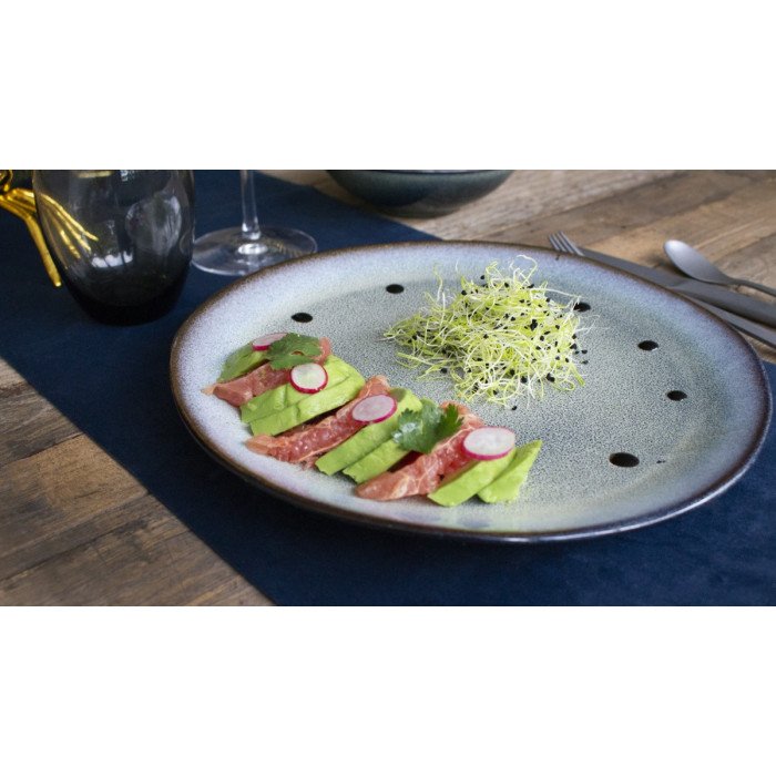 Soup plate round grey stoneware Ø 23 cm Galaxy Pro.mundi