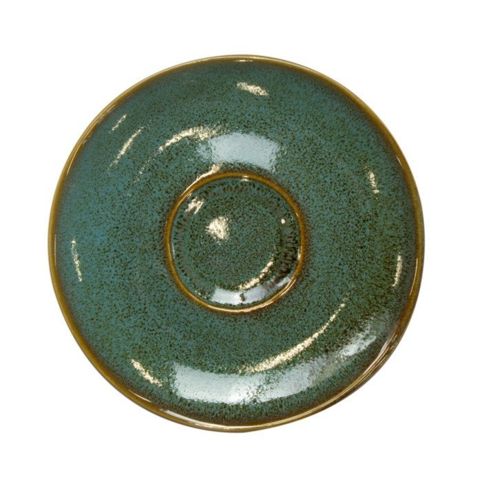 Saucer round green stoneware Ø 14 cm Sky Pro.mundi