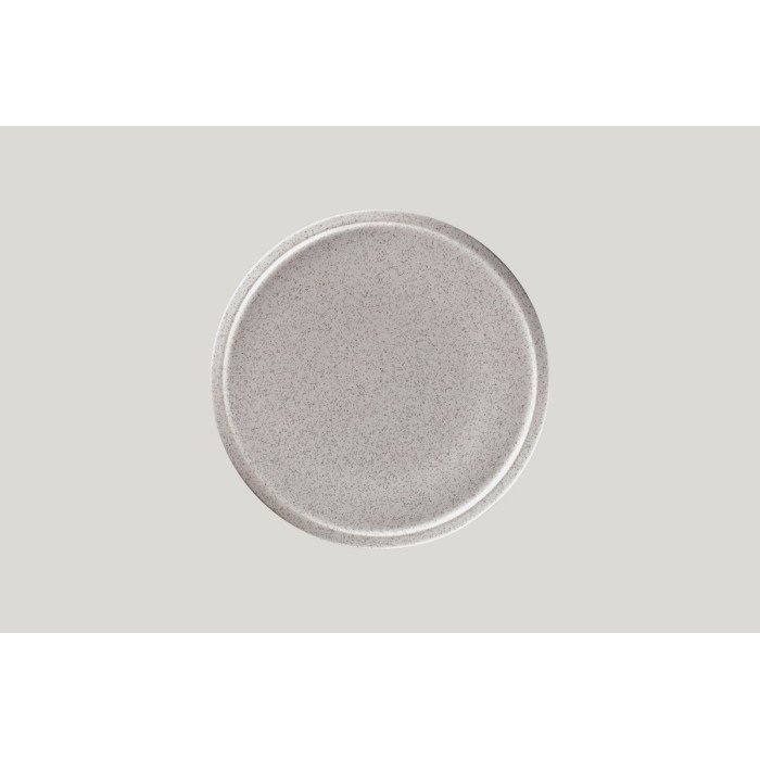 Flat coupe plate round grey porcelain Ø 24 cm Rakstone Ease Rak