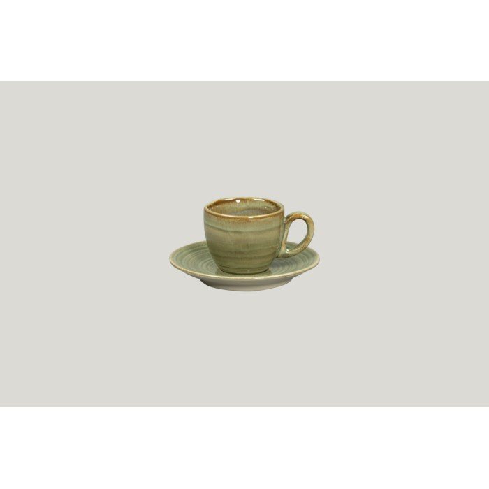 Expresso saucer round green porcelain Ø 12.5 mm Rakstone Spot Rak