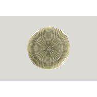 Flat coupe plate round green porcelain Ø 24 cm Rakstone Spot Rak