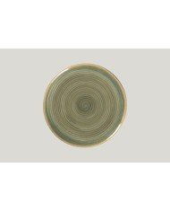 Flat coupe plate round green porcelain Ø 27 cm Rakstone Spot Rak