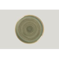 Flat coupe plate round green porcelain Ø 27 cm Rakstone Spot Rak