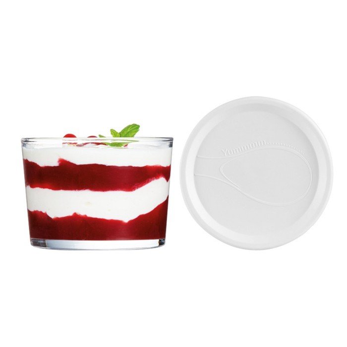 Cup with lid round transparent glass tempered Ø 8.2 cm Onctuose Arcoroc