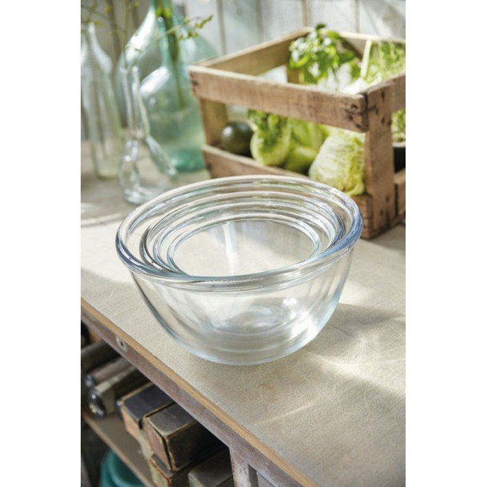 Salad bowl round transparent glass tempered Ø 24 cm Cocoon Luminarc