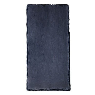 RECTANGULAR PLATE SCALLOPED EDGE RECTANGULAR BLACK L20 X W10CM NATURAL SLATE 