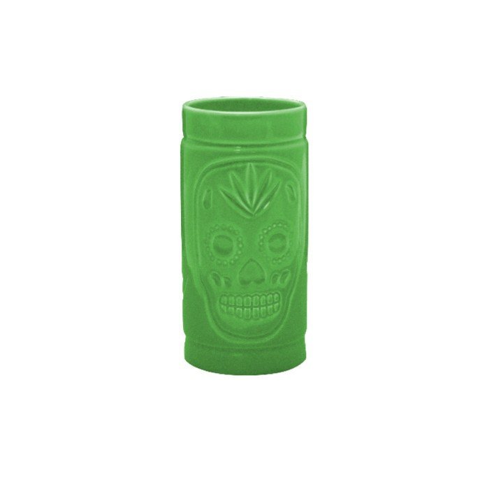 TIKI MUG GREEN 40CL SKULL/PINEAPPLE PORCELAIN