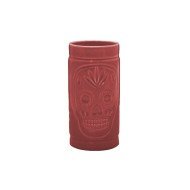 MUG RED 40CL  SKULL/PINEAPPLE PORCELAIN TIKI