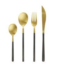  GOLD PVD TABLE FORK WITH BLACK PVD HANDLE AROMA PRO MUNDI