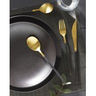  GOLD PVD TABLE KNIFE WITH BLACK PVD HANDLE AROMA PRO MUNDI