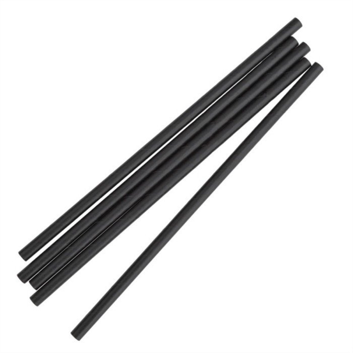 Pack of 250 straws black paper Ø 0.6 cm 19.7 cm Earth Essentials (250 units)