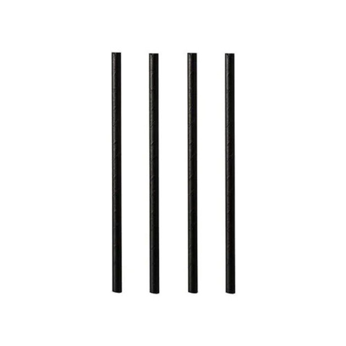 Pack of 250 mojito straws black paper Ø 0.6 cm 14 cm Earth Essentials (250 units)