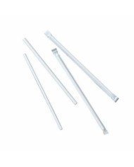 Pack of 250 individually wrapped straws white paper Ø 0.6 cm 19.7 cm Earth Essentials (250 units)