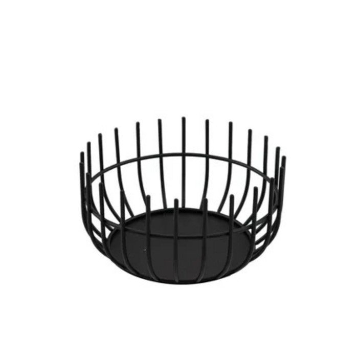 Fruit basket steel black 200x200x100 mm