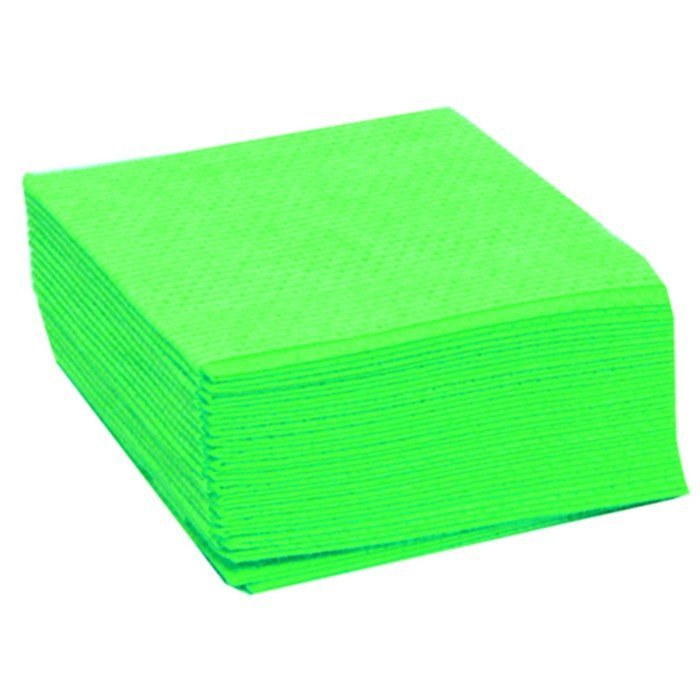 Non-woven dishcloth green 50x35 cm (25 units)