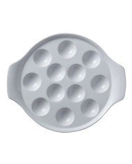 12-hole escargot dish round white porcelain Ø 21.5 cm Bistronome Pro.mundi