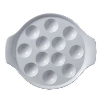 12-hole escargot dish round white porcelain Ø 21.5 cm Bistronome Pro.mundi