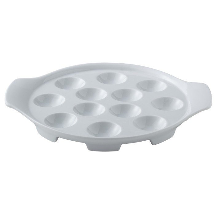 12-hole escargot dish round white porcelain Ø 21.5 cm Bistronome Pro.mundi