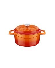 MINI CASSEROLE TRENDY ROUND ORANGE Ø10CM CAST IRON