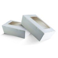 LUNCH BOX WITH WINDOW PACK OF 50 WHITE L18 X W12 X H5CM 110CL CORRUGATED CARDBOARD