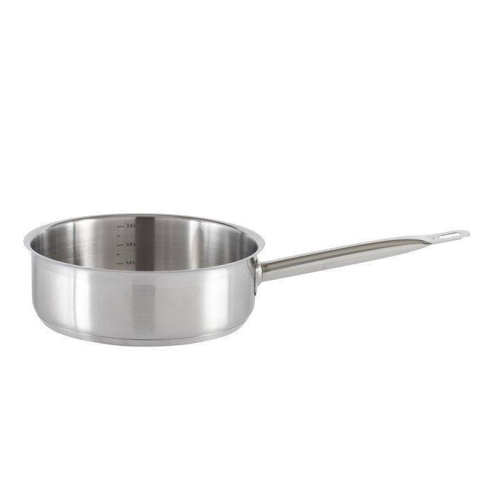 Straight frying pan stainless steel Ø 24 cm 8 cm 3.6 L Qualiplus Pro.cooker