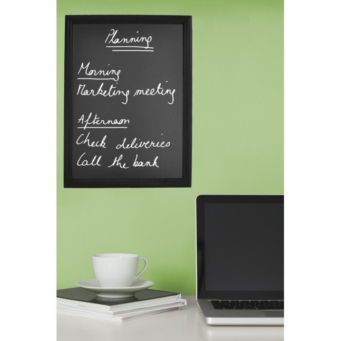 Wall-mounted blackboard rectangular black 80x60 cm Classique Securit