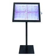 Light-up menu holder rectangular black 4 pages led Securit