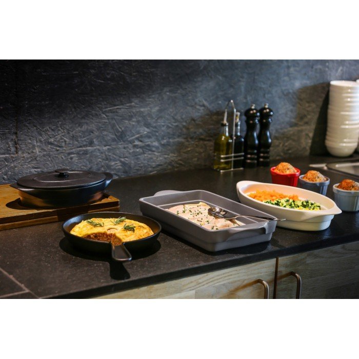 Dish oval black glazed 37x21 cm Chefs Fusion Rak