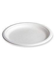 Plate bagasse round white Ø 18 cm Be Pulp  (50 pieces)