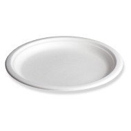 Plate bagasse round white Ø 18 cm Be Pulp  (50 pieces)