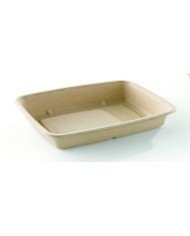 Tray rectangular beige 23x16x3 cm 60 cl Be Pulp  (75 pieces)