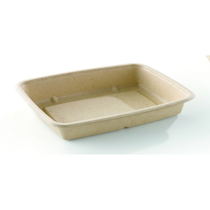 Tray rectangular beige 23x16x3 cm 60 cl Be Pulp  (75 pieces)