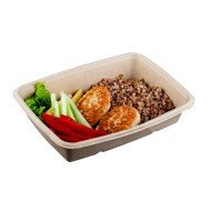 Tray rectangular beige 23x16x3 cm 60 cl Be Pulp  (75 pieces)