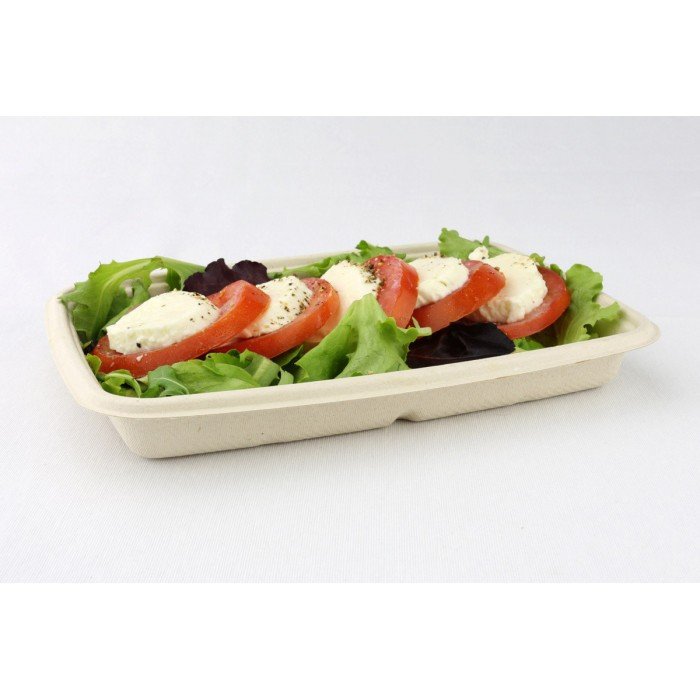 Tray rectangular beige 23x16x3 cm 60 cl Be Pulp  (75 pieces)