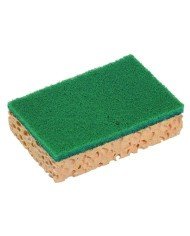 Set of 10 green abrasive pad on sponge green 11x7x2.4 cm Spontex (10 units)