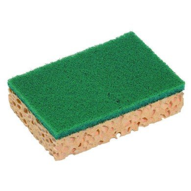 Set of 10 green abrasive pad on sponge green 11x7x2.4 cm Spontex (10 units)