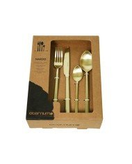 CHAMPAGNE CUTLERY SET BOX OF 16 MAT CHAMPAGNE STAINLESS STEEL NARDO ETERNUM