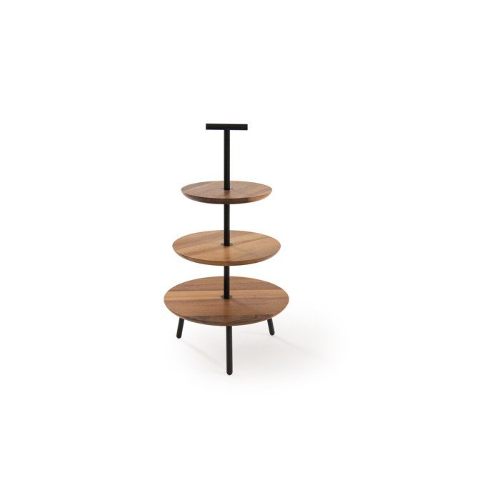 Pastry stand walnut Ø 32.5 cm 58.4 cm Alto Craster