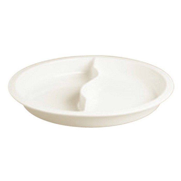 BUFFET PAN D39CM WITH DIVIDER DEPTH 6.2CM PORCELAIN